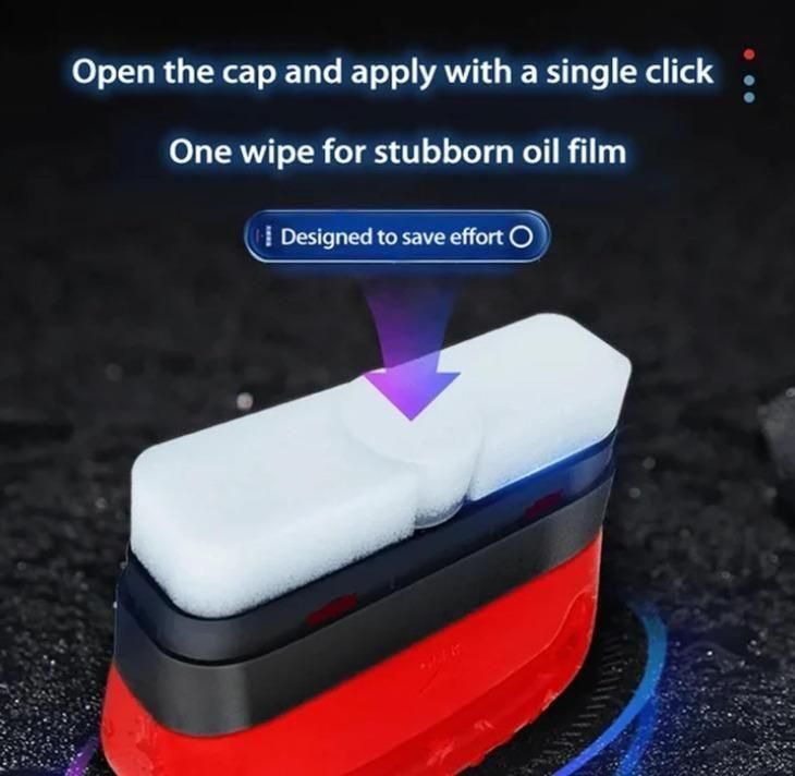 Automotive Oil Film Cleaning Brush, Glass Cleaning Board, Glass Coating for Windshield, Prevents Rain and Fog Cleaning Brush, Improves Clarity and Visibility for Car Glass,Windshield,Windows