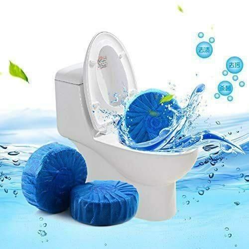 Pack of 20 Automatic Flush Toilet Bowl Cleaner Tablets, Bathroom Toilet Tank Cleaner, Powerful Cleaning Ball Toilet Blue Deep Clean Bubbles, Mild Lemon Scent (pack of 10)