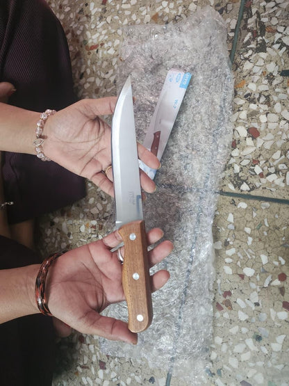 Professional Chef Knife – 8 Inch Japanese Style Kitchen Knife with Hammered Stainless Steel Blade & Wood Handle–Ultra Sharp Multipurpose for Meat,Vegetables & More (Cover Knife)