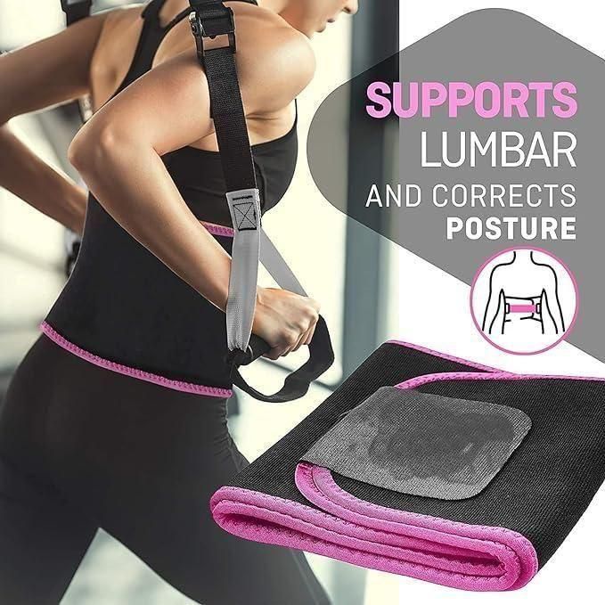 Sweat Belt, Stomach Belt for Women and Men Non-Tearable, Sauna Belt Waist Trainer, Sweat Belt for Men and Women - Black