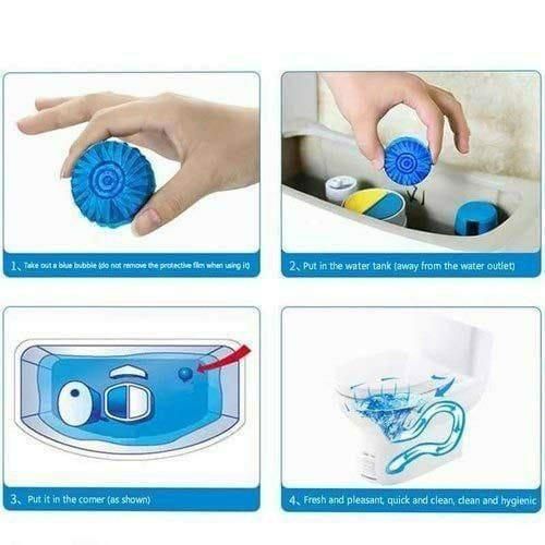 Pack of 20 Automatic Flush Toilet Bowl Cleaner Tablets, Bathroom Toilet Tank Cleaner, Powerful Cleaning Ball Toilet Blue Deep Clean Bubbles, Mild Lemon Scent (pack of 10)