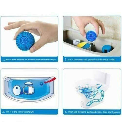 Pack of 20 Automatic Flush Toilet Bowl Cleaner Tablets, Bathroom Toilet Tank Cleaner, Powerful Cleaning Ball Toilet Blue Deep Clean Bubbles, Mild Lemon Scent (pack of 10)
